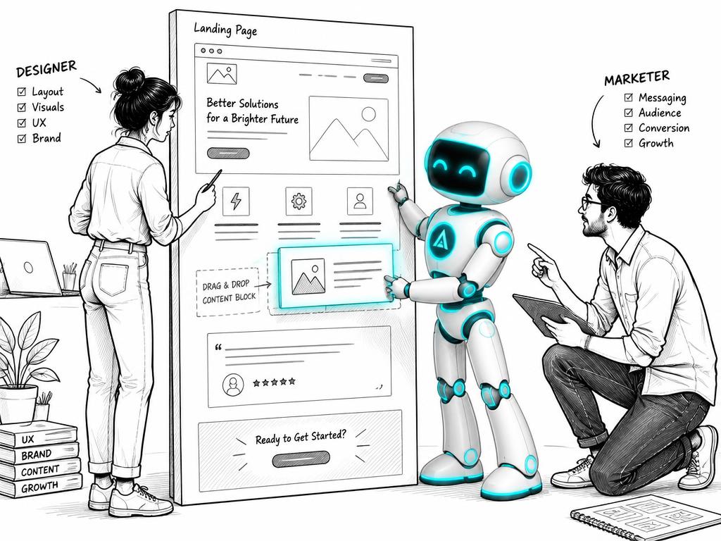 Line illustration: Connect the page to campaigns